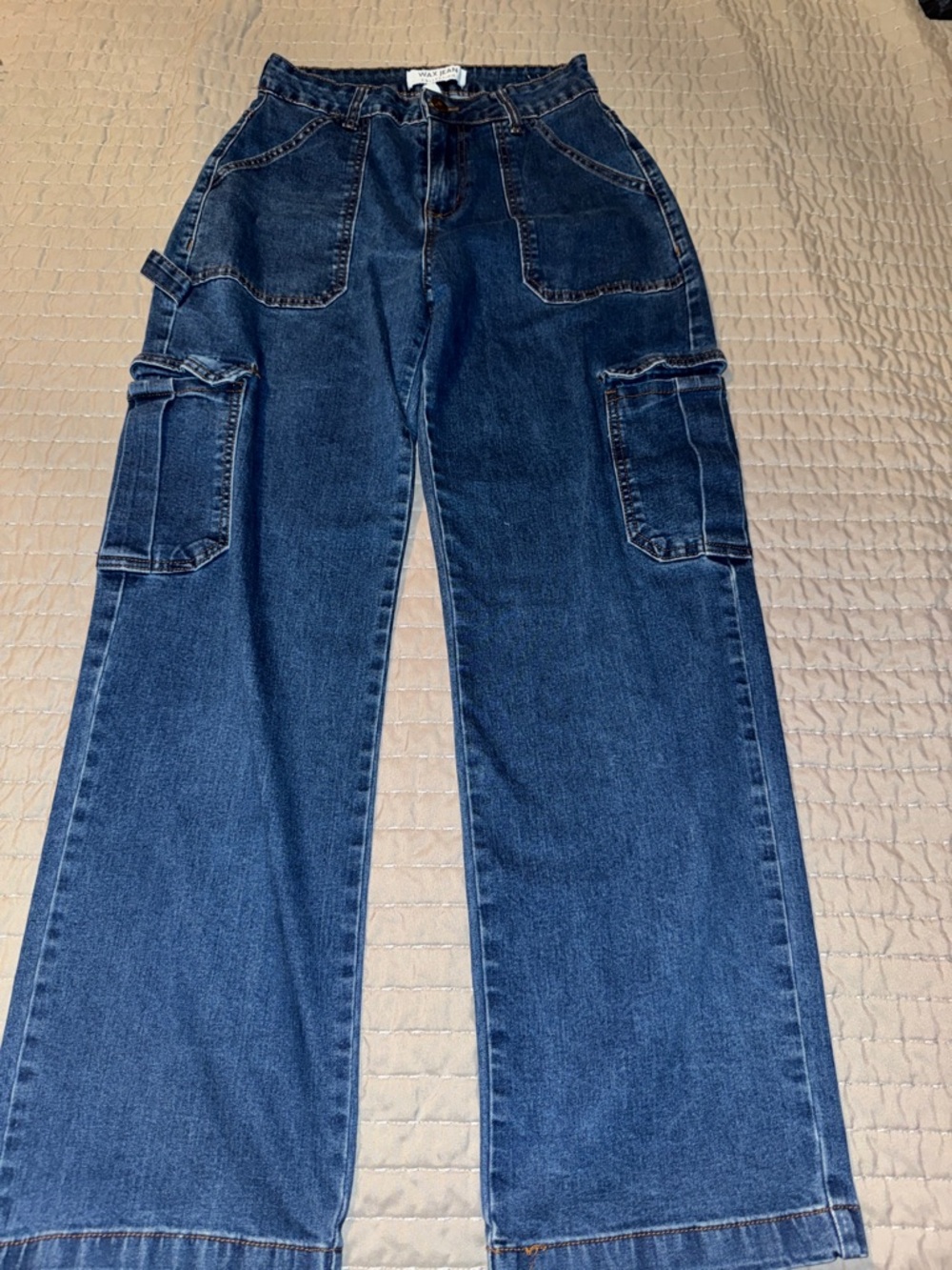 Wax Jean Dark Blue Carpenter Cargo Jeans